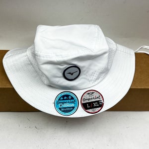 New w/ Tags Mizuno Golf Tour Large Brim Sun Bucket Hat SZ L/XL White
