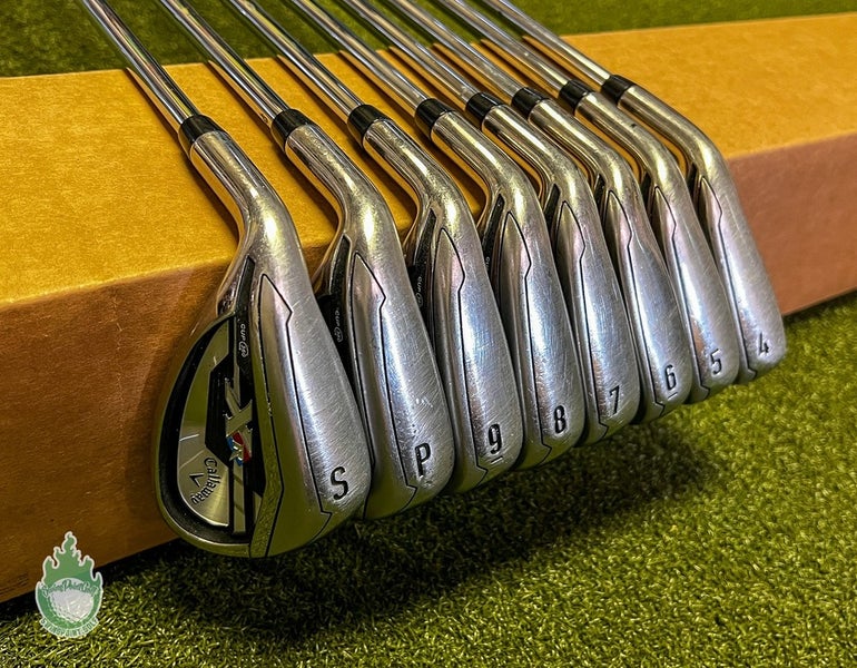 Used LH Callaway XR Irons 4-PW/SW SpeedStep 80g Stiff Flex Steel Golf Club Set