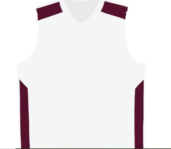 Badger Sport White/Maroon Size Medium Ladies V-neck Tanktop (New)
