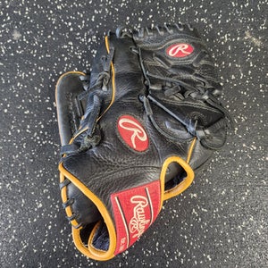 Used Rawlings GAMER SERIES BB/SB Glove LH Throw Black 12" 11849-S000032458
