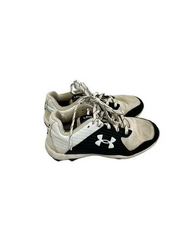 Used Under Armour LEADOFF BB/SB Cleats Black And White Junior 06 11692-S000142404