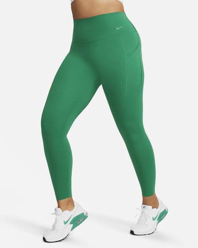 XS Nike Universa High Rise 7/8 Leggings w/ Pockets Women's Green DQ5897-324