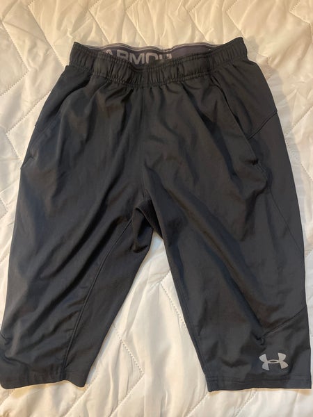 Black Under Armour Medium 3/4 length soccer shorts Used