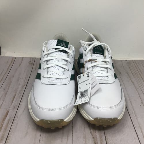 Men's Size M 9.5 Adidas S2G Spikeless Leather Golf Shoes White Green  (New)