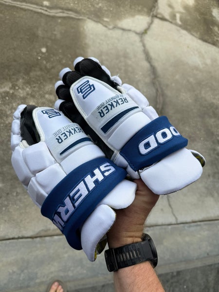 Tampa Lightning Stadium series color Sher-Wood Rekker Element 1 Gloves 14" Pro Stock (Used