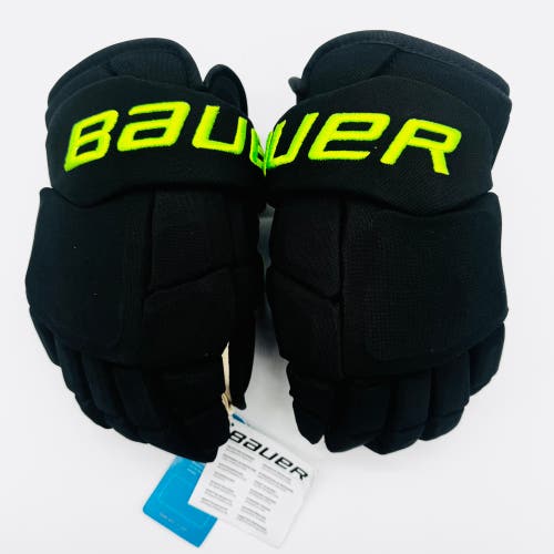 New Dallas Stars BLACKOUT Bauer Supreme Mach Pro Hockey Gloves-13”-Single Layer Palm