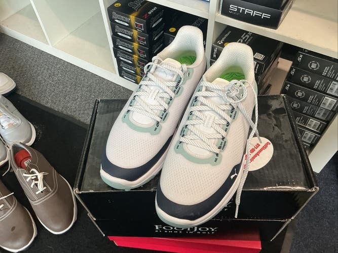 Puma Ignite Elevate X Golf Shoe - 31022105 - Puma White/Deep Navy/ Mint - 9