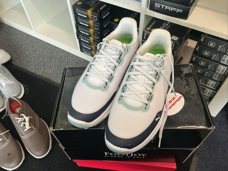 Puma Ignite Elevate X  Golf Shoe - 31022105 - Puma White/Deep Navy/ Mint - 9