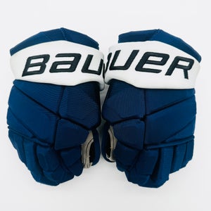 Kucherov Bauer Vapor Hyperlite Hockey Gloves-13"-Grey Clarino Palms-Custom Short Cuffs