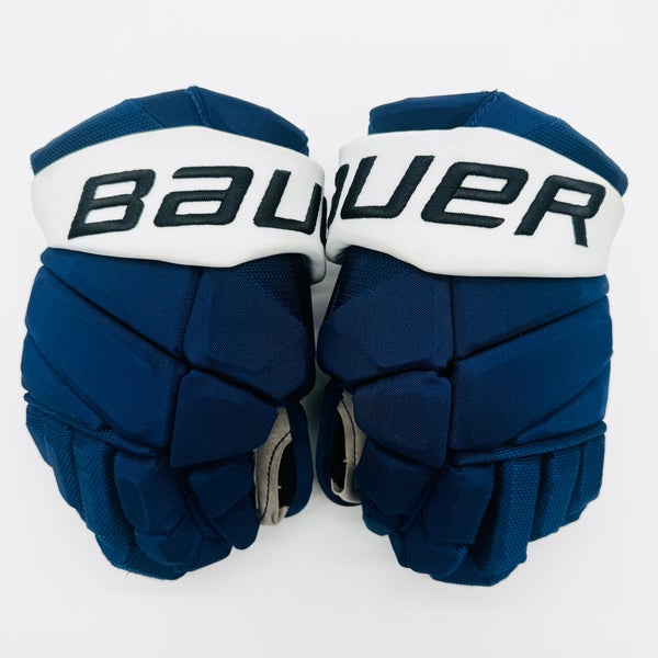 Kucherov Bauer Vapor Hyperlite Hockey Gloves-13"-Grey Clarino Palms-Custom Short Cuffs