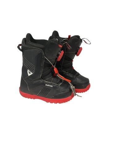 Used Burton ZIPLINE Boys Snowboard Boots Black Junior 04 11847-S000029880