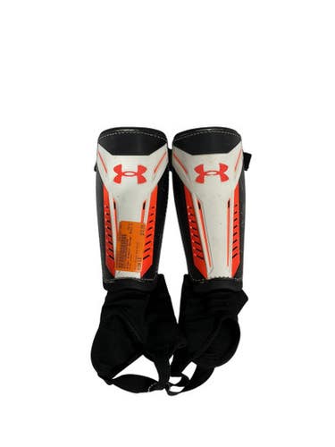 Used Under Armour Soccer Shin Guards Junior Black And White LG 11847-S000029867