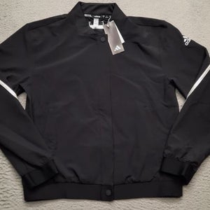 Adidas Women's Small Black Sideline Full Zip Woven Jacket (New)