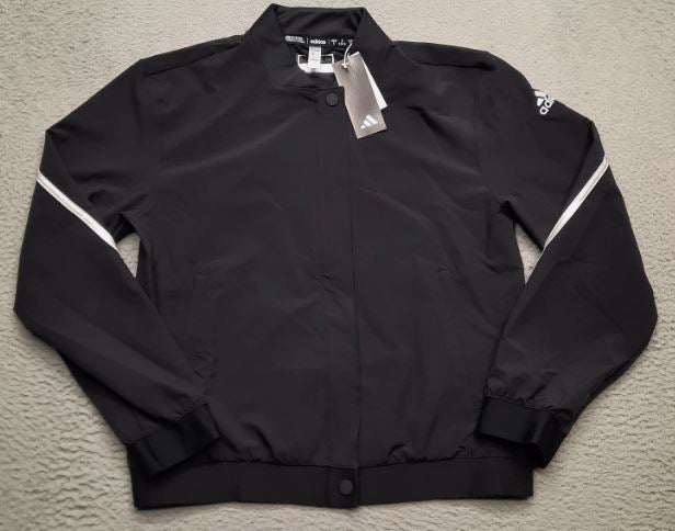 Adidas Women's Small Black Sideline Full Zip Woven Jacket (New)