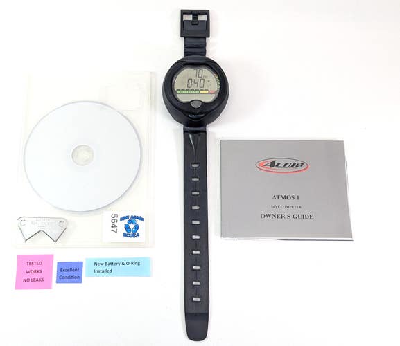 Aeris Atmos 1 Air Scuba Dive Wrist Computer Atmos 1 + Manual & Disc        #5647