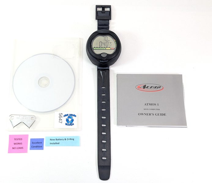 Aeris Atmos 1 Air Scuba Dive Wrist Computer Atmos 1 + Manual & Disc        #5647