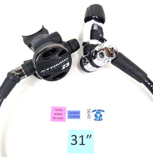 Atomic Aquatics Z3 1st & 2nd Stage Yoke Regulator Set Scuba Diving Adjustable