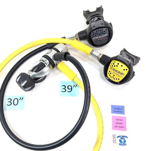 Cressi XS Compact AC2 Complete Regulator Set Yoke 1st, 2nd Stage, Octo EXCELLENT
