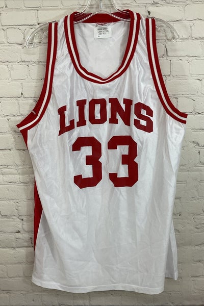 Wilson Men's 100% Polyester LIONS "33" Basketball Jersey White Red Large