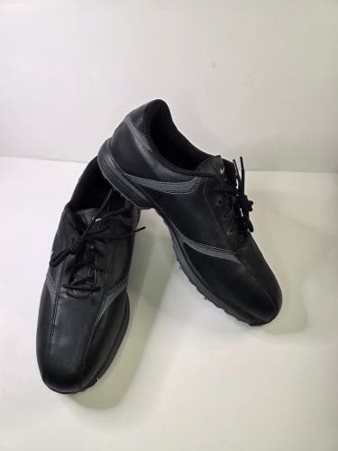 GUC Mens Nike Heritage Black Leather Golf Shoes Size 11.5 418624-001