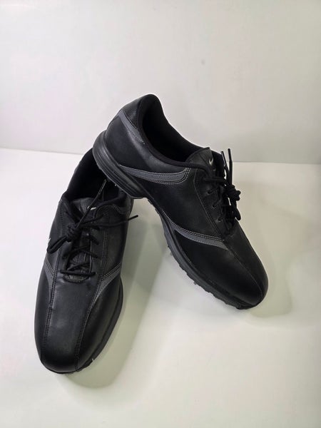 GUC Mens Nike Heritage Black Leather Golf Shoes Size 11.5 418624-001
