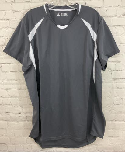 Alleson Athletic Women's 100% Polyester Softball Shirt Grey White XXL 2XL