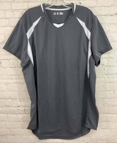 Alleson Athletic Women's 100% Polyester Softball Shirt Grey White XXL 2XL