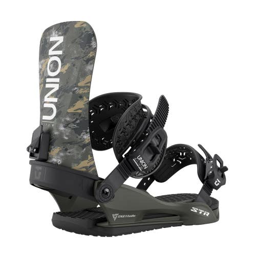 Union STR Snowboard Bindings, Men's Small (US 5-7.5), Camo New 2026