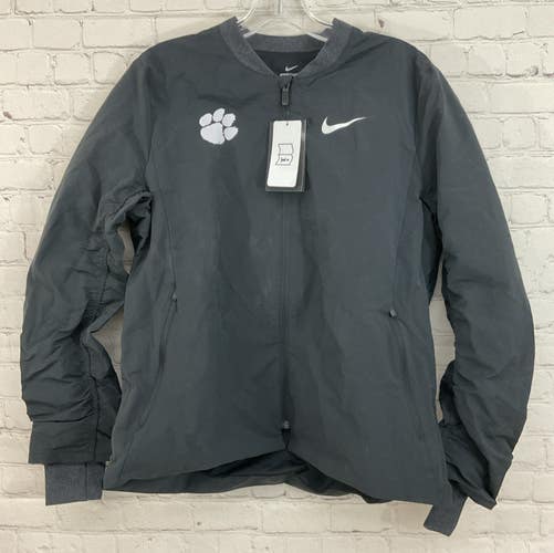 NIKE SHIELD AQ3552-010 Women's CLEMSON TIGER Football Bomber Jacket Black Medium