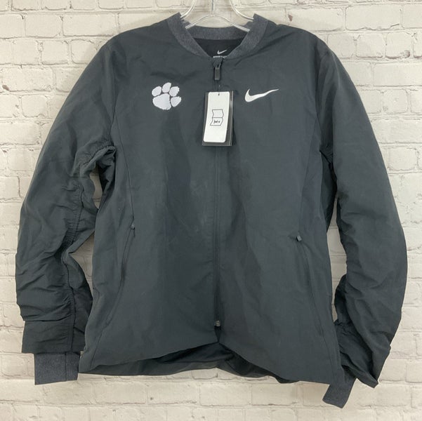 NIKE SHIELD AQ3552-010 Women's CLEMSON TIGER Football Bomber Jacket Black Medium