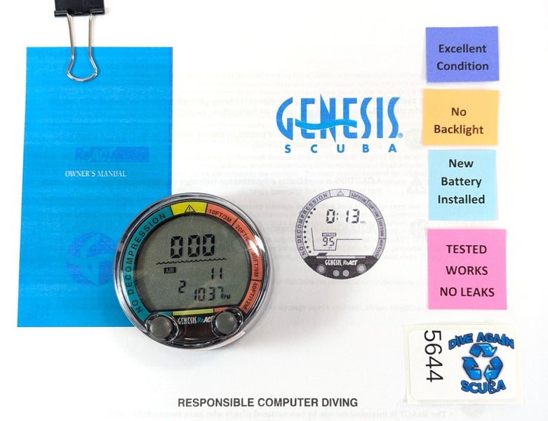 Genesis React Puck Scuba Dive Diving Computer Module Air & Nitrox     EXCELLENT!