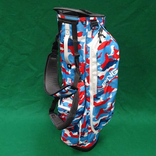 Ping Hoofer Lite USA / Camo 4-Way Golf Stand Bag w/ Raincover