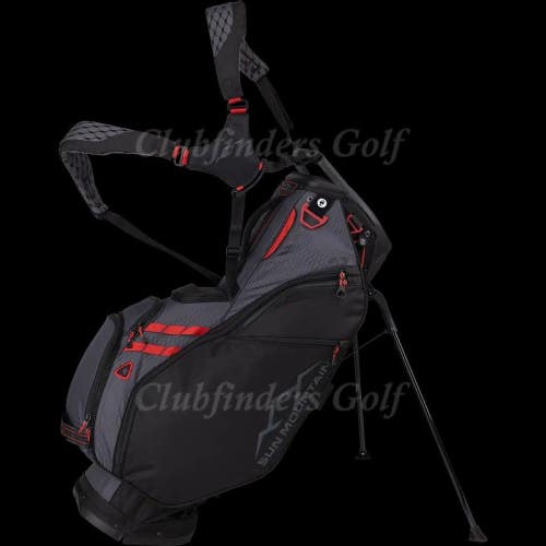 NEW Sun Mountain 4.5LS 14-Way Black/Steel/Red Golf Stand Bag w/ Raincover