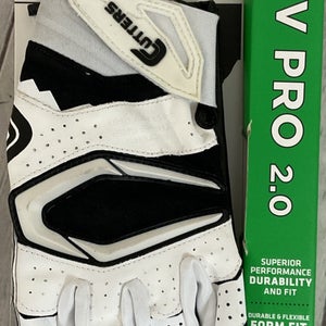 Cutters Rev Pro Adult Small Football Performance Gloves Xtreme C Tack Grip White