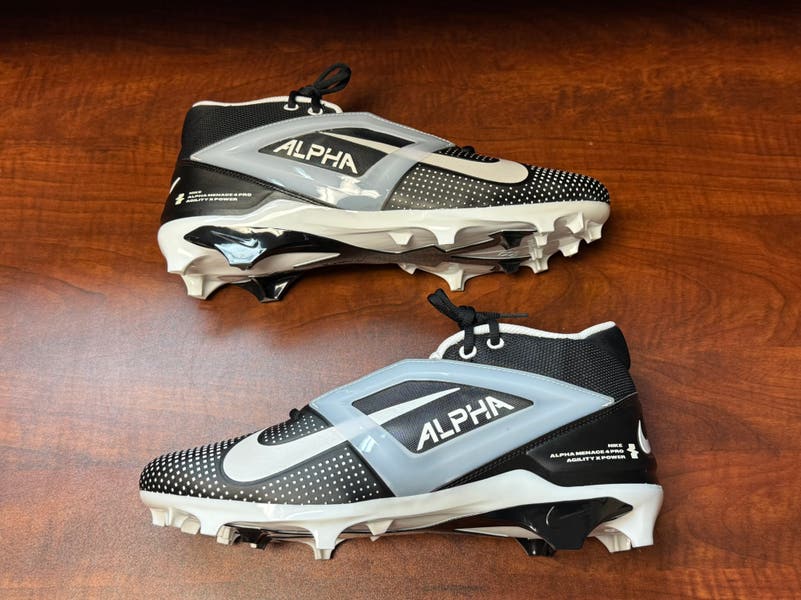 Nike Alpha Menace 4‎ Pro Football Cleats Black/White FZ7702-005 Men\'s Size 15 Amazon.com | Nike Men main image 4