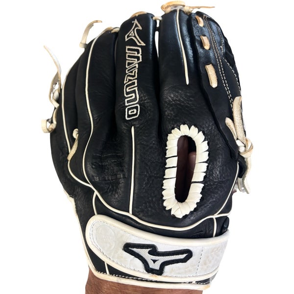 Mizuno 1251F3BK 12”Fast pitch Right Handed Leather Baseball Glove Black White