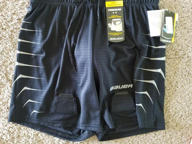 NWT Bauer Premium Hockey Jock Short Senior Men XS (Youth XL)