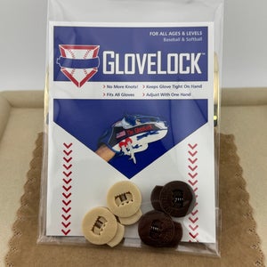 New Blond and Brown Glove Locks Keep Baseball Glove Laces Tight