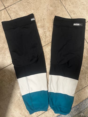 Sharks Black Senior XL Reebok Socks Pro Stock (New)