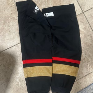 Vegas Reverse Retro Black Senior Large Adidas Socks Pro Stock (New)