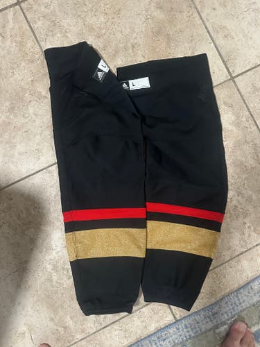 Vegas Reverse Retro Black Senior Large Adidas Socks Pro Stock (New)