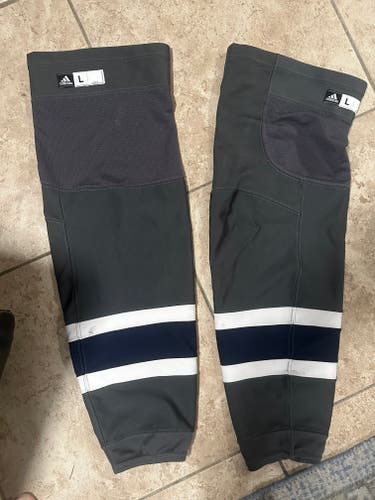 Jets Reverse Retro Gray Senior Large Adidas Socks Pro Stock (Used)