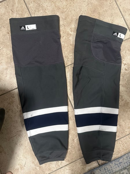 Jets Reverse Retro Gray Senior Large Adidas Socks Pro Stock (Used)