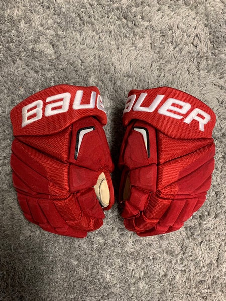 Bauer Vapor APX2 Pro Stock Hockey Gloves 14” Red Wings Short Cuff