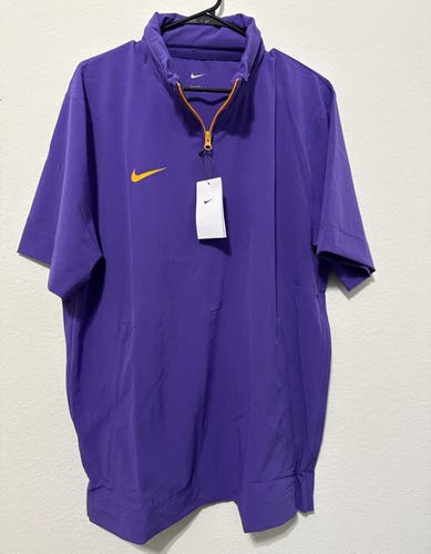 Nike Coaches 1/4 Zip Hooded SS Jacket Purple Yellow Men’s Size Large FJ9548-546