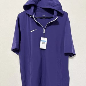 Nike Men's M Short-Sleeve Woven Coach Jacket Purple White FJ9548-513