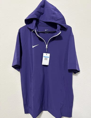 Nike Men's M Short-Sleeve Woven Coach Jacket Purple White FJ9548-513