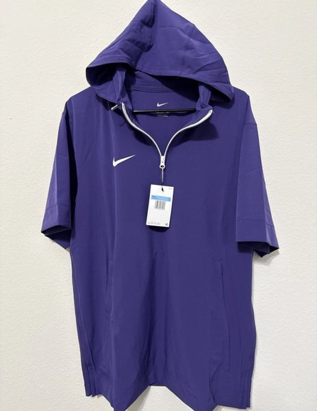 Nike Men's M Short-Sleeve Woven Coach Jacket Purple White FJ9548-513