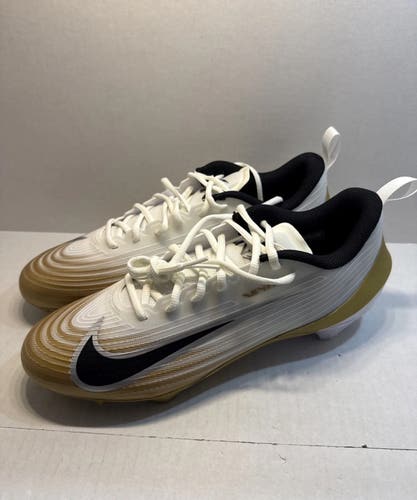 Nike Vapor Speed 3 White Metallic Gold Black Cleats FB3303-103 Men's Size 12