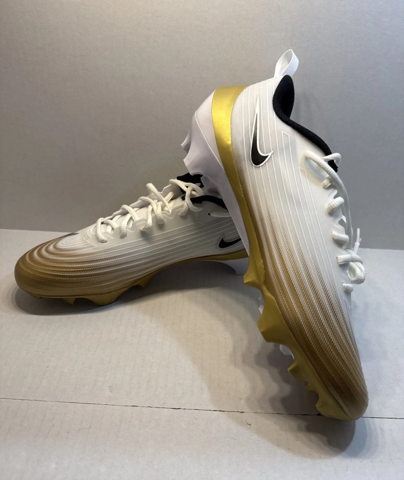 Nike Vapor Speed 3 White Metallic Gold Black Cleats FB3303 